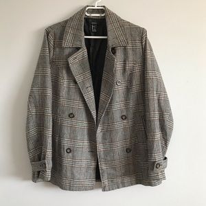 F21 plaid blazer